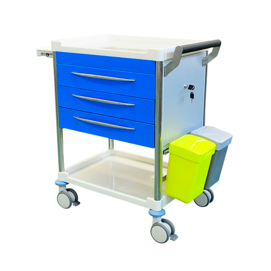 Treatment Trolley 3 Drawer - BLUE