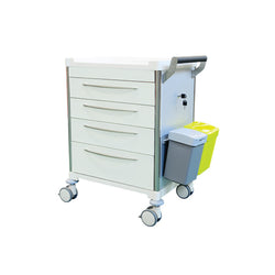 Medicine Trolley  - WHITE Drawers