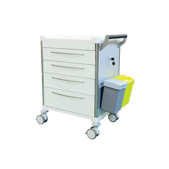 Medicine Trolley  - WHITE Drawers
