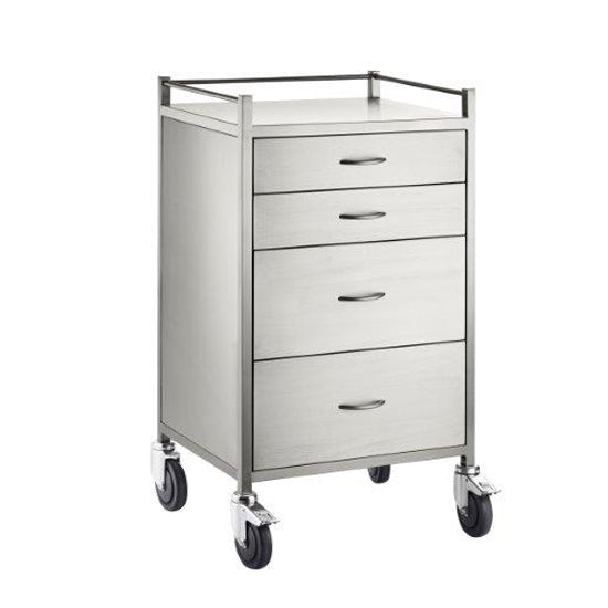 Anaestethic SS Trolley - 4 Drawer (1 & 2) 125mm (3 & 4) 250mm - 600 x 500 x 1070